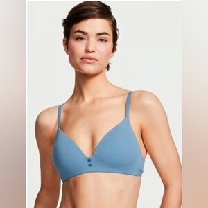 Victoria's Secret Women's Faded Denim LightlyLined Wireless Bra 34D